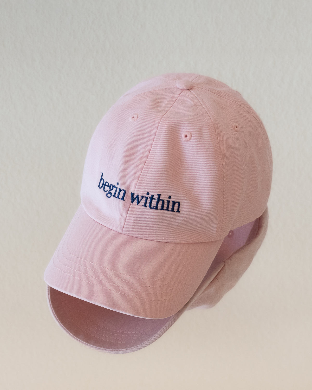 AVE dad cap in pink, front view, begin within embroidery